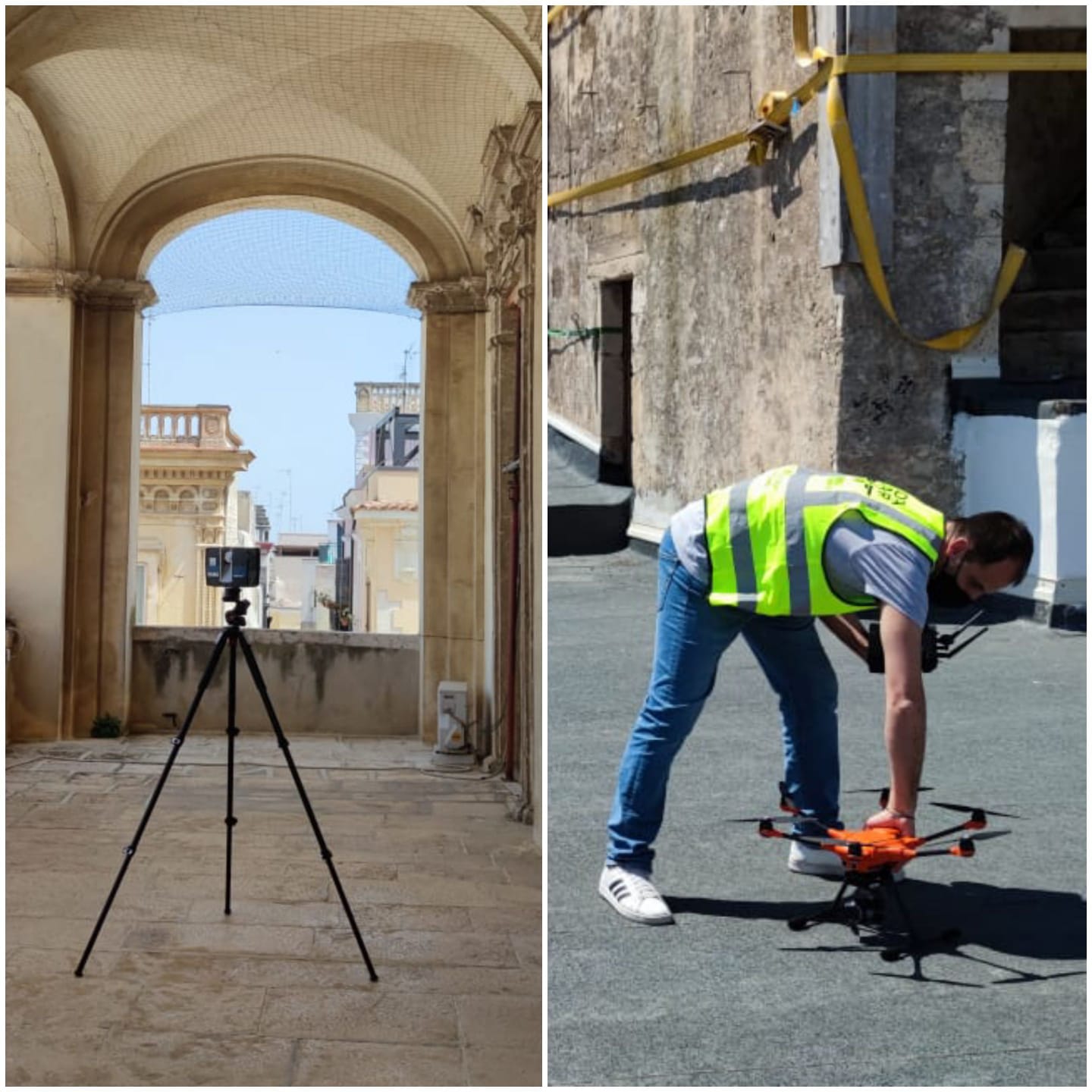 Rilievi Deformativi Geometrico Strutturali mediante sistemi combinati Laserscanner_ Drone